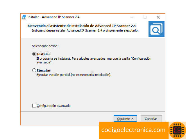 Ip Scanner seleccionar acción