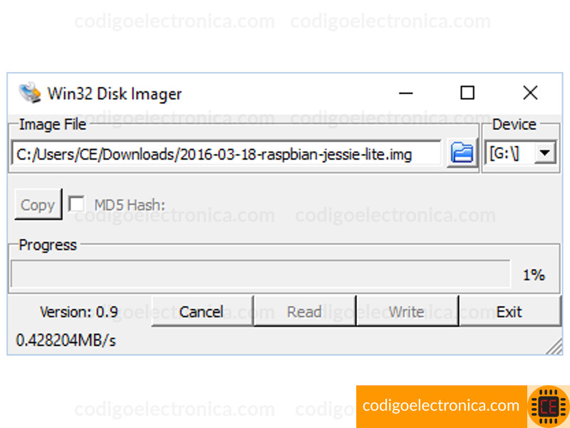 Cargar imagen con win32 disk