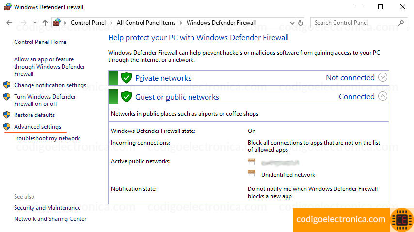 Firewall de windows