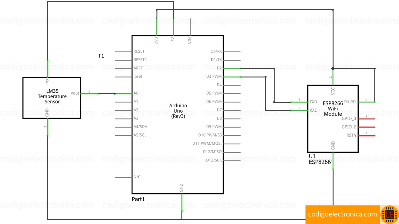 Arduino ESP8266 temperatura schem