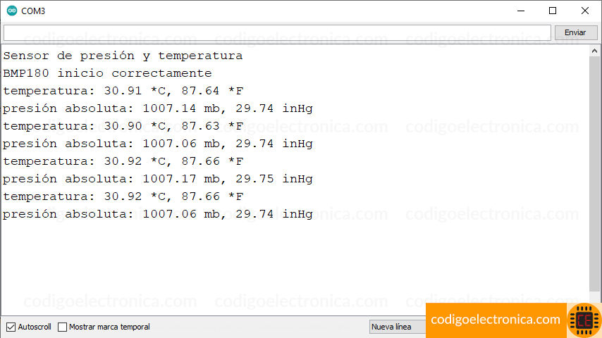 Log de temperatura