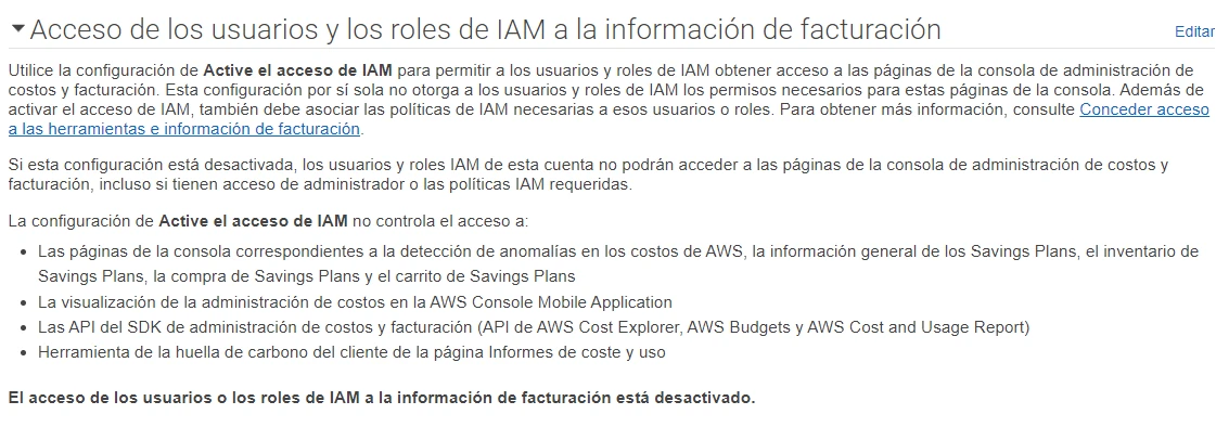 Acceso de usuarios y roles de IAM