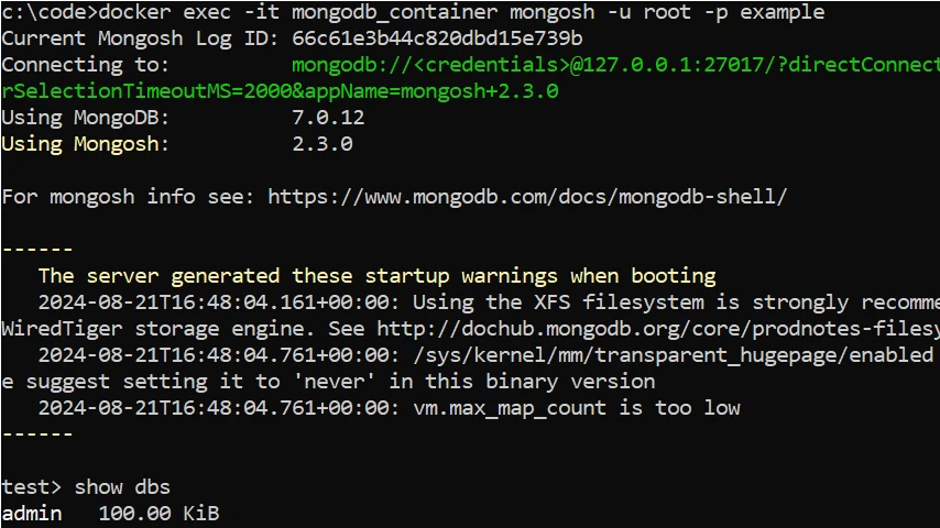 Docker mongoDB