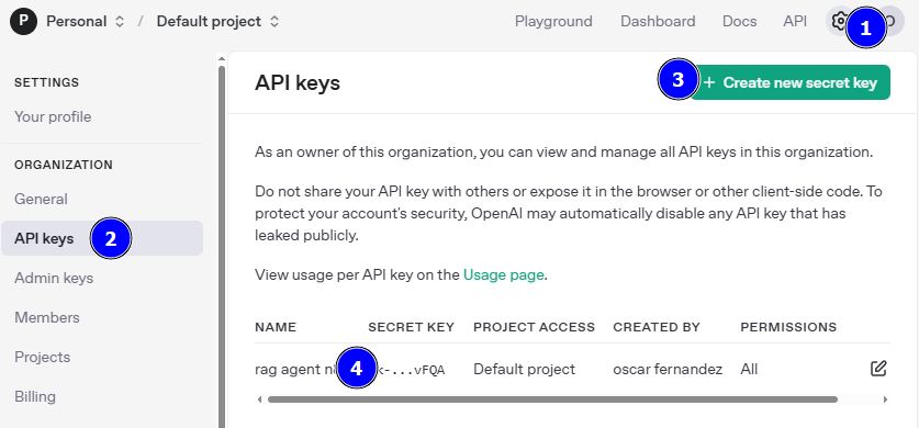 Generar API Key OpenIA