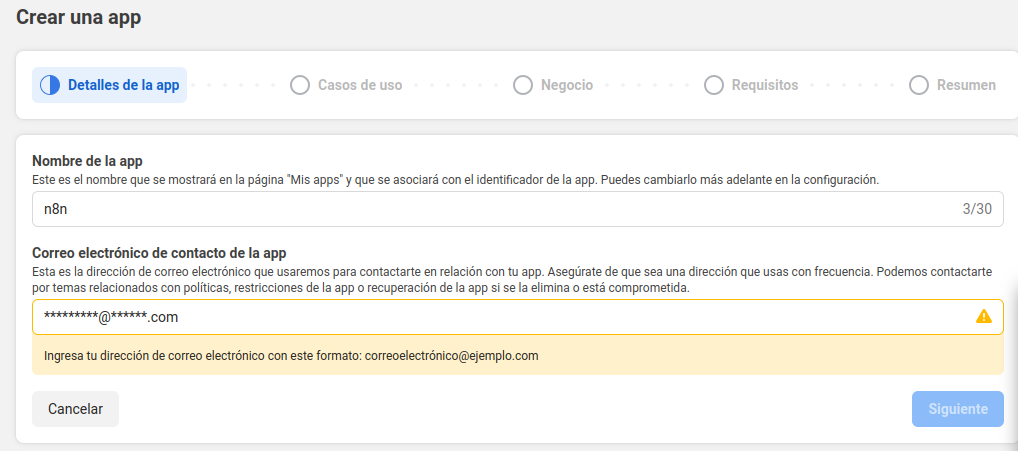 Crear nueva app