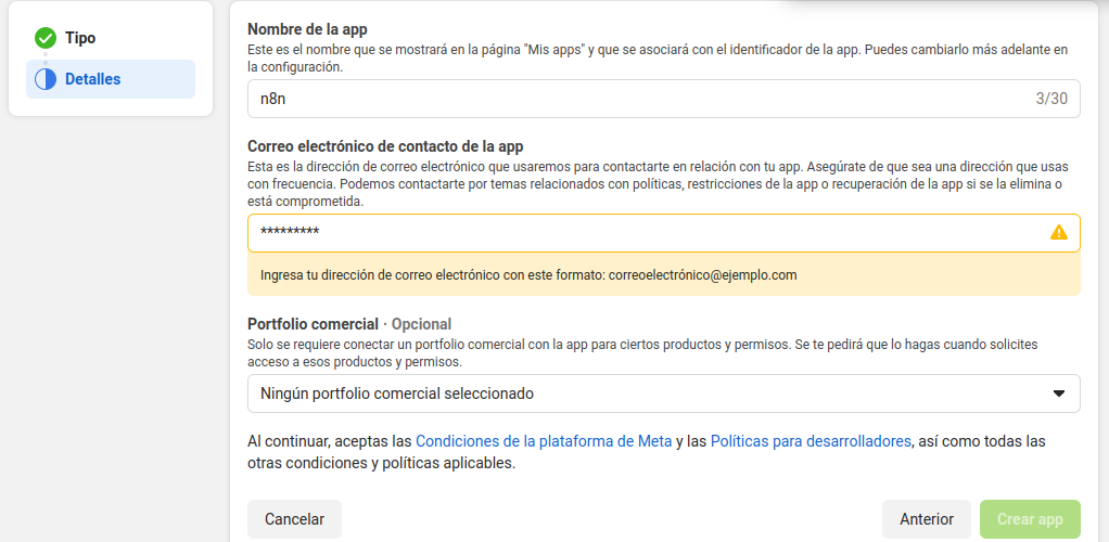 Resumen de creación de App