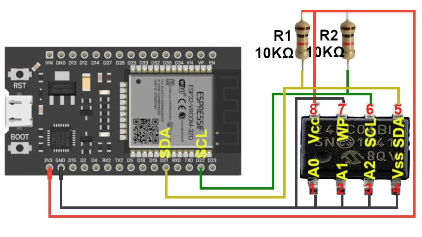 Conectar ESP32 a EEPROM 24LCXX