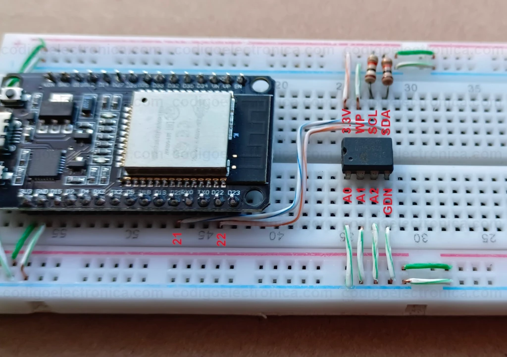 conexión esp32 eeprom 24lcXX
