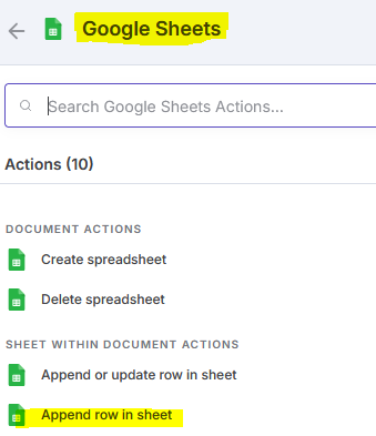 Google Sheets append row in sheet