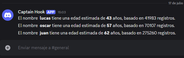 Resultado en discord
