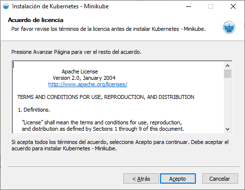 Términos de uso de minikube
