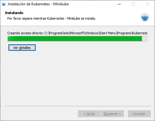 Progreso de instalación