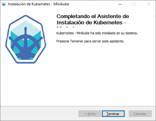 Finalizar instalación de minikube
