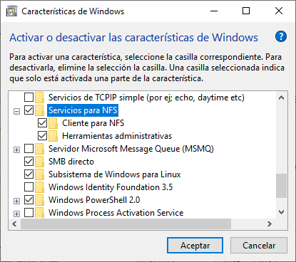 Servicio para NFS