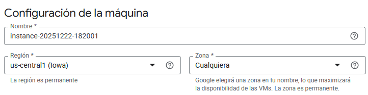 Configuración de maquina