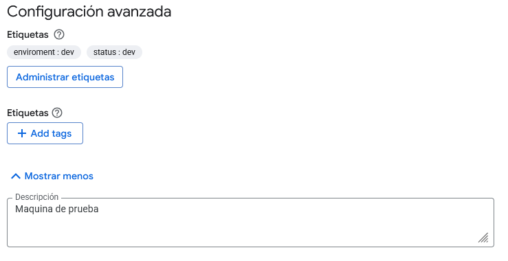 Configuración avanzada