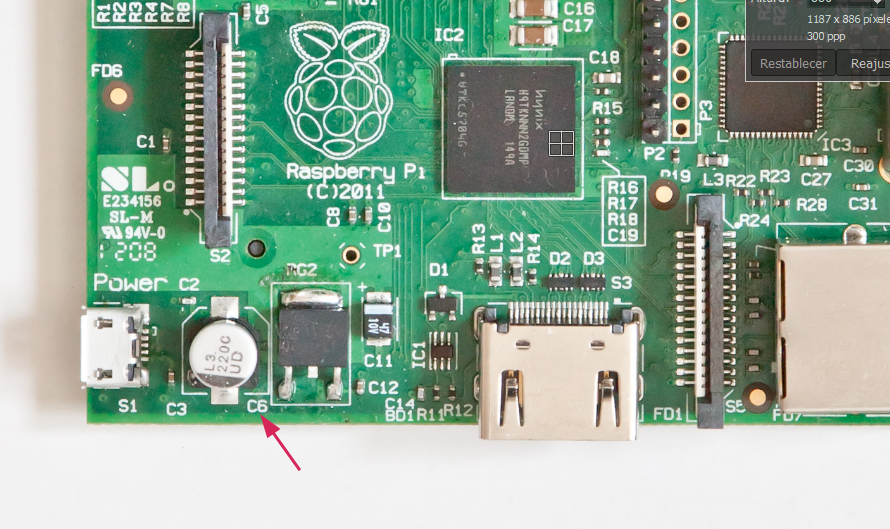 Condensador Raspberry PI 1 modelo B
