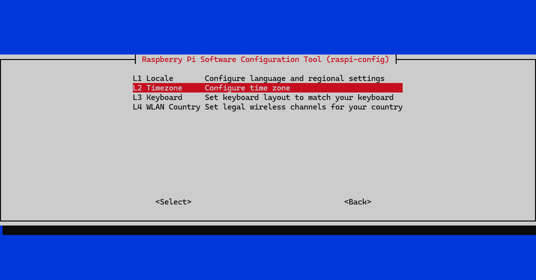 Seleccionar timezone en raspberry pi