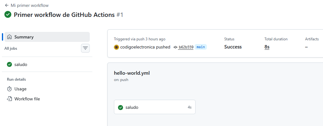 Ejecución del workflow