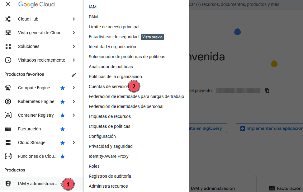Ingresar a cuenta de servicio de GCP