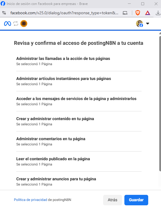 Revisamos y guardamos los accesos