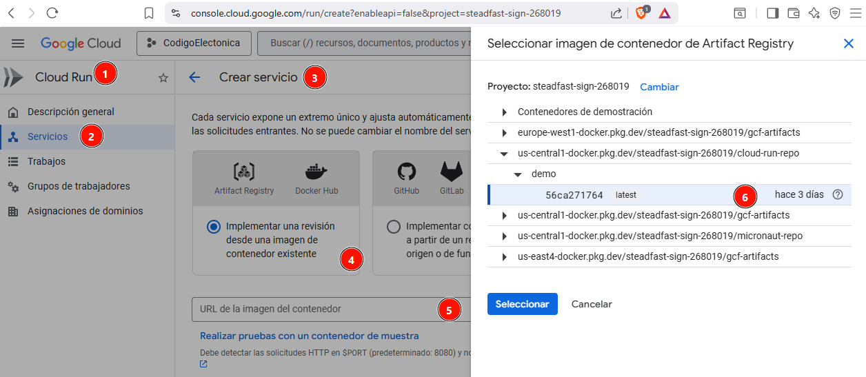 Crear nueva Cloud Run