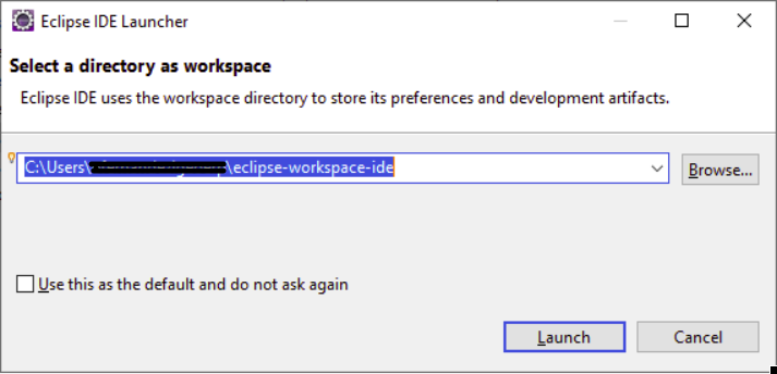 Primer inicio (Workspace)