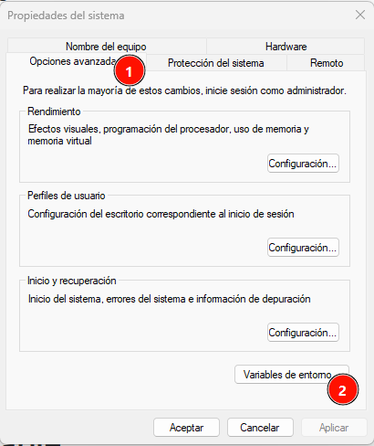 Propiedades del sistema
