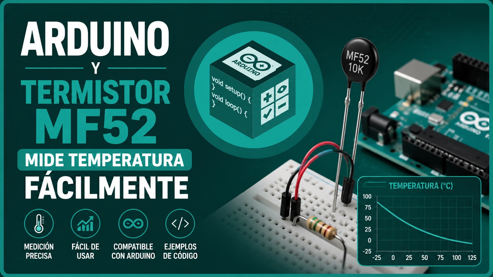 Arduino y Termistor MF52: Mide Temperatura Fácilmente